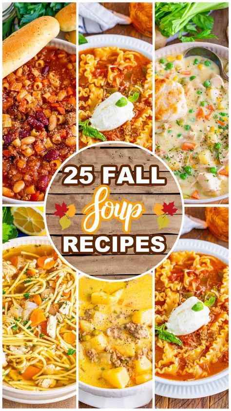 These 25 fall soup recipes are some of the most popular soup recipes on The Country Cook. They are simple, satisfying, and cozy meals for any day! Warm Meals For Cold Days, Country Cooking Recipes, Cat Soup, Easy Lasagna Soup, Slow Cooker Potato Soup, Soup Homemade, Taco Soup Crock Pot, Fall Soup Recipes, Country Cook