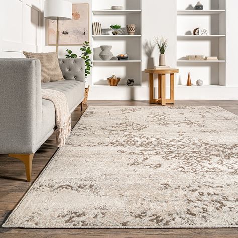 nuLOOM Freja 10 x 14 Beige Indoor Floral/Botanical Area Rug in the Rugs department at Lowes.com Kitchen Beige, Egypt Design, Never Settle For Less, Beige Living Rooms, Area Rug For Living Room, The Missing Piece, Never Settle, Persian Area Rug, Rugs Usa