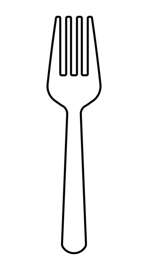 Black Line Fork Icon Clipart Vector Illustration Fork Drawing Easy, Forks Dibujos, Fork Clipart, Utensils Illustration, Fork Illustration, Fork Drawing, Utensils Drawing, Thanksgiving Board, Outline Pictures