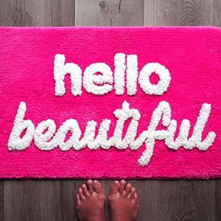 Maya Tha Bee's Amazon Page Hot Pink Bathroom, Colorful Bath Mat, Fun Bathroom Decor, Fun Bathroom, Girl Apartment Decor, Cute Bathroom, Pink Bathroom Decor, Pink Lake, Decor Baie