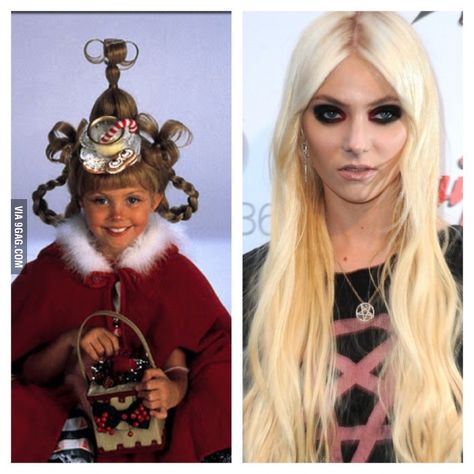 Do you guys remember Cindy Lou Who? Well this is her now... #gossipgirl #grinch Who From The Grinch, Childhood Ruined, Cindy Lou Who, The Pretty Reckless, Cindy Lou, Taylor Momsen, Long Style, Lead Singer, Gossip Girl