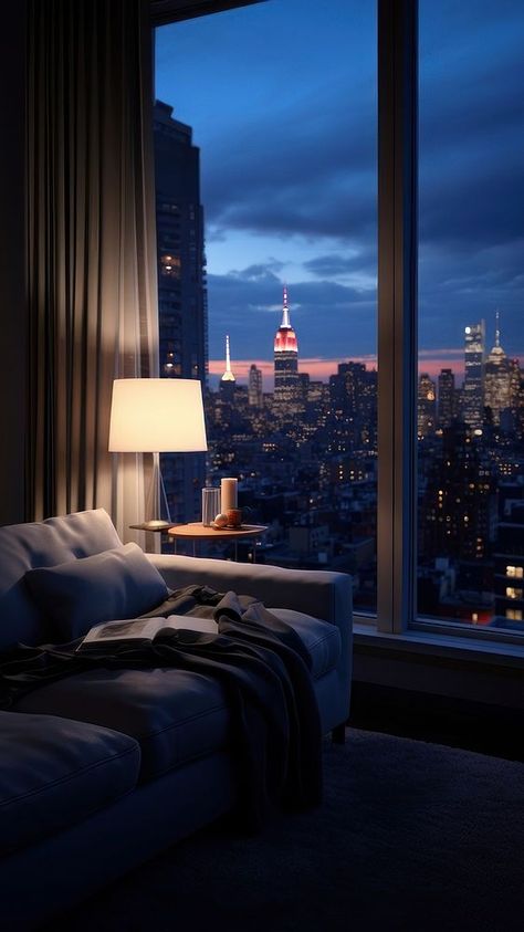 New york Apartment with night sky.   | premium image by rawpixel.com City Apartment Aesthetic, New York Apartment Aesthetic, New York Iphone Wallpaper, Apartamento New York, Appartement New York, City Iphone Wallpaper, Wallpaper City, Iphone Wallpaper Iphone, High Rise Apartments