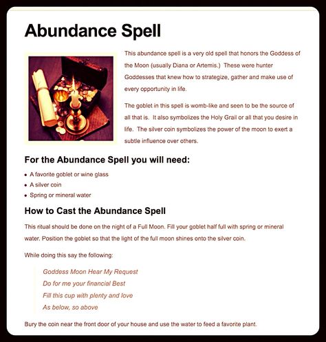 Abundance spell Abundance Spells, Abundance Spell, Money Spells Magic, Spelt Recipes, Hoodoo Magic, Hoodoo Spells, Folk Magic, A Kind Of Magic, Magick Spells