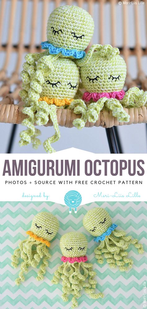 Amigurumi Octopus Free Crochet Pattern | Wool Pattern Free Mini Octopus Crochet Pattern, Crochet Tiny Octopus Free Pattern, Crochet Octopus For Preemies, Octopus Crochet Pattern Free, Tiny Crochet Octopus Pattern, Premi Octopus Crochet Pattern, Crochet Giraffe Pattern, Preemie Crochet, Octopus Crochet Pattern