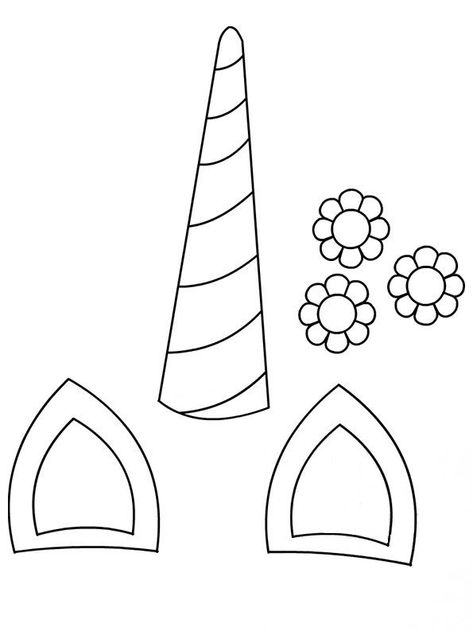 Unicorn Horn Template, Horn Template, Unicorn Template, Unicorn Wreath, Unicorn Ears, Unicorn Themed Birthday Party, Unicorn Balloon, Birthday Coloring Pages, Unicorn Printables