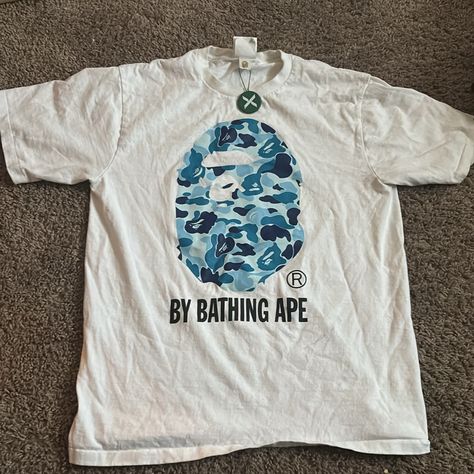 Medium Good Condition Fit Perfect Bape T Shirt, Bape Shirt, Wishlist 2024, Fits Clothes, Fit Ideas, Casual T Shirts, Shirt Color, White Blue, Colorful Shirts