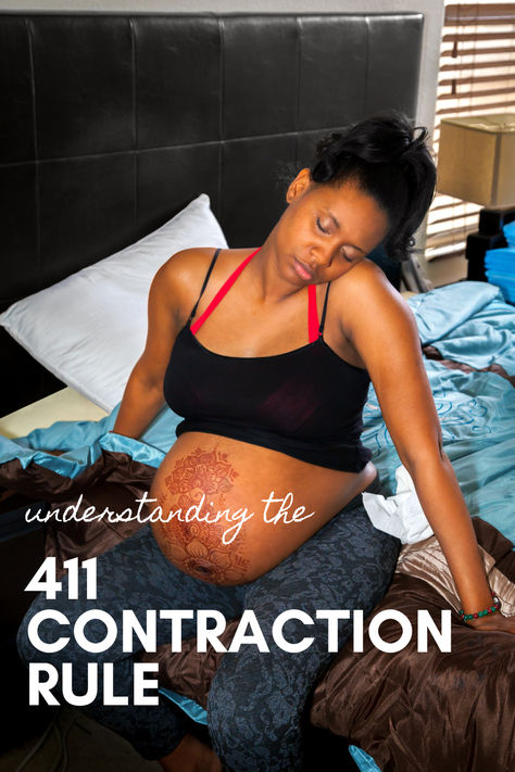 The 411 contractions rule is an easy way to know when to go to the hospital. Go to the hospital in active labor when each contraction is 4 minutes apart, 1 minute long, and has been going on for 1 hour. Holistic Pregnancy, Labor Pain Management, Pain Management Techniques, Holistic Fertility, Active Labor, Pregnancy Info, Holistic Remedies, Breastfeeding Tips, Living Tips