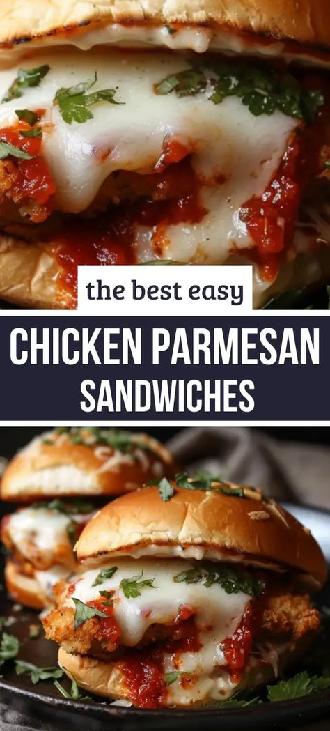 Chicken Parmesan Sandwich Recipe, Chicken Parmesan Sandwiches, Chicken Parmesean, Crispy Chicken Cutlets, Crispy Breaded Chicken, Parmesan Sandwich, Chicken Parmesan Sandwich, Fried Chicken Cutlets, Slow Cooker Steak