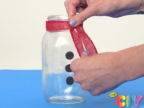 Snowman Lantern, DIY Decoration | Crafts | Crayola.com | Crayola CIY, DIY Crafts for Kids and Adults | crayola.com Snowman Lantern, Christmas Lanterns Diy, Diy Holiday Decorations, Lantern Diy, Lantern Craft, Snowman Decor, Glass Snowman, Winter Decorations Diy, Festive Crafts