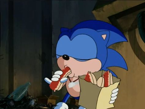 Just Sonic and a chilly dog. Chilly Dogs, Chili Dog, Sonic Underground, Chili Dogs, The Hedgehog, Favorite Food, Sonic, Sonic The Hedgehog, Chili