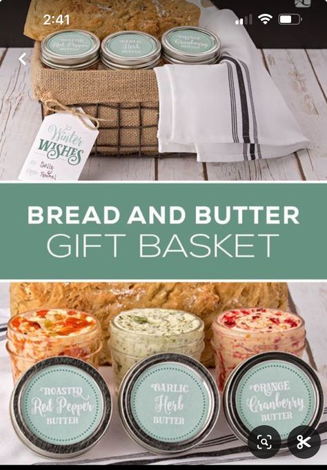 Bread And Butter Gift, Pancake Gift Basket, Flavored Butter Recipes, Cranberry Butter, Bread Gifts, Christmas Candy Gifts, Christmas Bread, American Lifestyle, Christmas Food Gifts