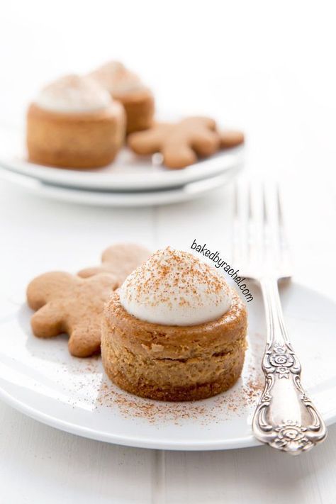 Bite Size Holiday Desserts, Gingerbread Cheesecake, Holiday Desserts Christmas, Mini Cheesecake Recipes, Desserts Christmas, Gingerbread Recipe, Holiday Dessert, Mini Cheesecakes, Cheesecake Recipe