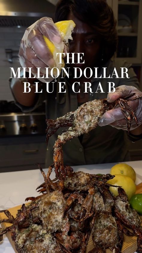 Sunshine | Have Y’all Heard Of The Million Dollar Blue Crab 😳 Should I Drop The Recipe? Special Thanks To @traegergrills For Sending Me A Grill 😊 | Instagram Blue Crab Recipe, Blue Crab Recipes, Lobster Tail, Crab Recipes, Lobster Tails, Blue Crab, Pellet Grill, Million Dollar, The Supreme