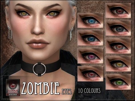 The Sims Resource: Zombie Eyes by RemusSirion • Sims 4 Downloads Sims 4 Zombie Cc, Kids Zombie Makeup, Zombie Makeup Easy, Zombie Face Paint, Zombie Dress, Zombie Eyes, Pop Makeup, Zombie Face, Sims 4 Cc Eyes