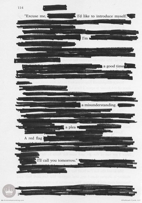 The Power Of Words Art, Attention Aesthetic, Question Aesthetic, Blackout Poem, Writing Wall, Poetry Poster, Text Based Art, Blackout Poems, Found Poetry