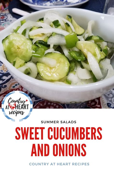 Sweet Cucumbers, Pickled Cucumbers And Onions, Sweet Refrigerator Pickles, Easy Refrigerator Pickles, Pickling Cucumbers Recipe, Sweet Pickles Recipe, Pickled Cucumber Salad, Cucumber Onion Salad, Refrigerator Pickle Recipes