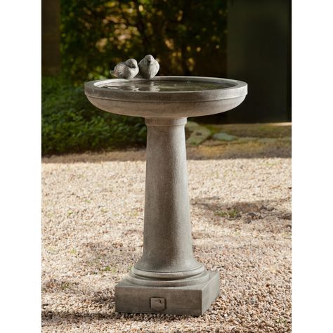 Campania International Juliet Cast Stone Bird Bath $271.99 Stone Bird Baths, Concrete Bird Bath, Campania International, Bird Bath Fountain, Bird Bath Garden, Natural Stone Flooring, Garden Fountains, Cast Stone, Artisan Design