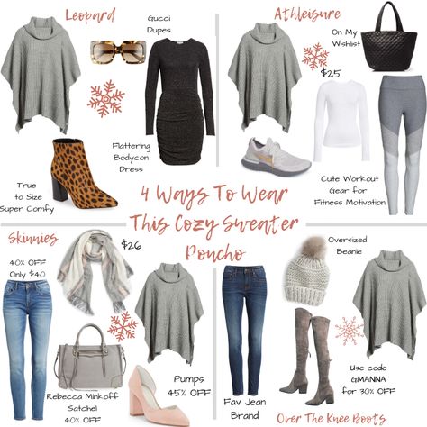 Gray Poncho Outfit Winter, Poncho Styling Ideas, Grey Poncho Outfit, Winter Poncho Outfits, Poncho Outfit Winter, How To Style A Poncho, Poncho Outfit, Adrette Outfits, Poncho Pullover