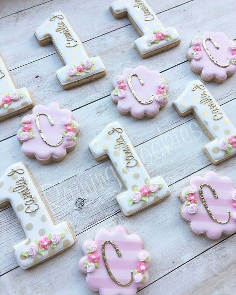 From baby showers and gender reveals to first birthdays, cookies are the perfect treat to celebrate your bundle of joy! Floral 1st Birthday, Birthday Biscuits, First Birthday Cookies, Monogram Cookies, 1st Birthday Girl Decorations, Gender Reveals, Baby Cookies