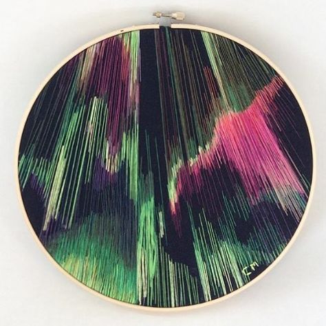 Northern Lights embroidery Northern Lights Embroidery, Complicated Embroidery, Learn Embroidery, 자수 디자인, Hand Embroidery Art, Hand Embroidery Stitches, Embroidery Hoop Art, Hand Embroidery Patterns, Embroidery Inspiration