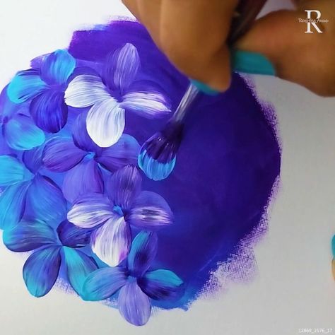 Incredibly Realistic Hydrangeas Painting | art of painting | Incredibly Realistic Hydrangeas Painting | By Colors N Shades-The magical Rendering Acrylic Painting Hydrangeas Easy, Painting Of Hydrangeas, How To Paint Hydrangeas, How To Paint Hydrangeas Acrylic, Paint Hydrangeas, Hydrangeas Painting, Painting Hydrangeas, Mom Painting, Donna Dewberry Painting