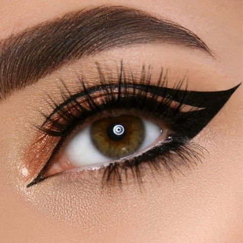 Makeup Looks With Black Eyeliner, Hawks Eye Makeup, Black Eyeliner Looks Edgy, Winged Eyeliner For Beginners, Cat Eye Eyeliner Tutorial, Inner Corner Eyeliner, Cool Eyeliner, Liner Styles, Different Eyeliner