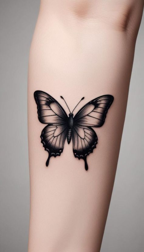 Butterfly Black Tattoo, Vibrant Tattoos, Mens Butterfly Tattoo, Ink Tattoo Design, Borboleta Tattoo, Black Butterfly Tattoo, Band Tattoos For Men, Red Tattoo Ideas, Red Ink Tattoo