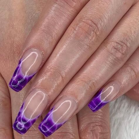 OMG NAILSPA EDMONTON on Instagram: "Purple Smile line crocodile design! 💜 Call to book appointment @ (780) 577 0998   Visit our website at omgnailspayeg.com  #omgnailspaedmonton  #nailstrend #crocodilenails  #longnails #nudenails #naturalnails #ombrenails  #lovenails #nailsart #purple #nailsofinstagram #nailoftheday #nail #yegnails #workwithlove #frenchtips  #acrylicnails #manicure  #designnails #lovenails  #beautifulnails #nudenails  #gelnails #simplenails  #nailonfleek #marble #edmonton  #nailpolish #nailporn  #omgnails #nailsoftheday  #sparkle" Purple Crocodile Nails, Crocodile Design, Smile Lines, Book Appointment, Nails On Fleek, Love Nails, Ombre Nails, Nude Nails, Simple Nails