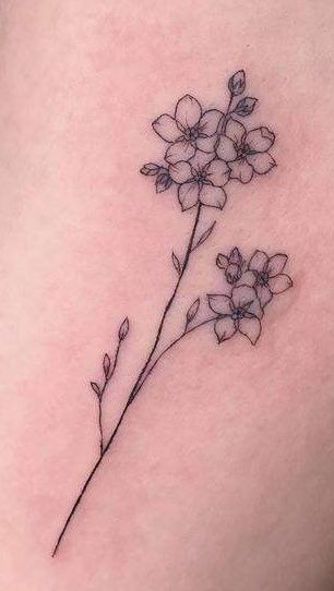 Simple Dogwood Flower Tattoo, Orchard Tattoo Design, Forgetmenot Tattoo Black And White, Flowering Dogwood Tattoo, Wrist Leaf Tattoo, Wildflower Tattoo Wrist, Hawthorne Flower Tattoo Simple, Hawthorne Flower Drawing, Grover Tattoo