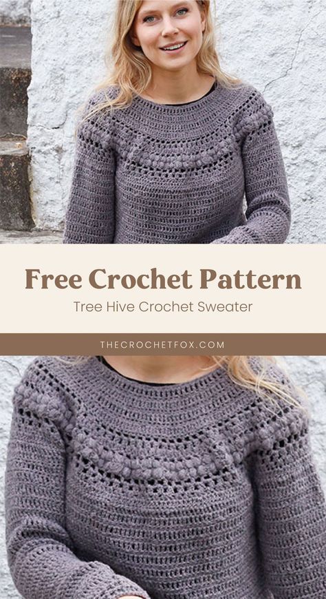 Crochet Yoke Pattern Free Diagram, Crochet Top Down Sweater Free Pattern, Top Down Crochet Sweater, Aesthetic Crochet Patterns, Crocheting For Beginners, 2024 Crochet, Crochet Blouses, Crochet Patterns Ideas, Puff Stitch Crochet