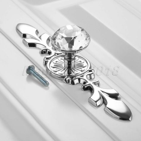 Glass Diamond Crystal Cupboard Cabinet Knob Drawer Furniture Door Handle Pull 1x | eBay Crystal Furniture, Cabinet Knobs And Handles, Dresser Drawer Handles, Glass Dresser, Cupboard Cabinet, Crystal Door Knobs, Crystal Knobs, Furniture Knobs, Furniture Handles