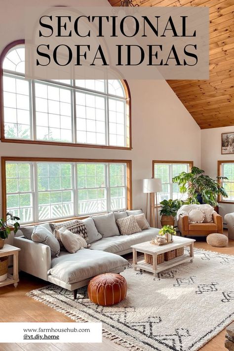 Sectional Sofa Ideas Behind The Sectional Ideas, How To Style Sectional Sofa, Sectional Sofa Ideas, Neutral Sectional, Sectional Living Room, Small Sectional, Small Sectional Sofa, Modern Sectional Sofa, Grey Sectional Sofa