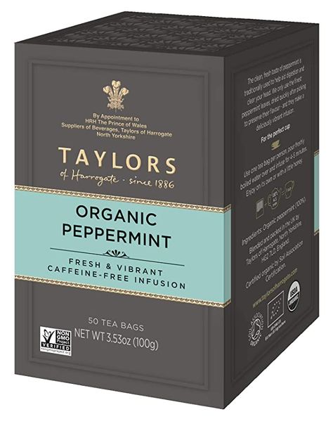 Amazon.com : Taylors of Harrogate Organic Peppermint Herbal Tea, 50 Count : Grocery & Gourmet Food Lapsang Souchong Tea, Yorkshire Tea, Lapsang Souchong, Jasmine Green Tea, Jasmine Tea, Tea Sampler, Peppermint Tea, Breakfast Tea, Best Tea