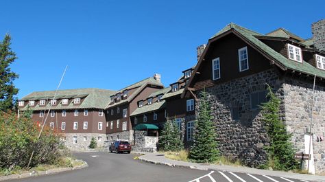 6. Crater Lake Lodge at Rim Village.  Completed in 1915, the lodge's location close to the edge of the rim allows spectacular views from its rooms and deck. Crater Lake Lodge, Park Design, Lake Lodge, Crater Lake, Parking Design, The Edge, National Park, National Parks, Lake