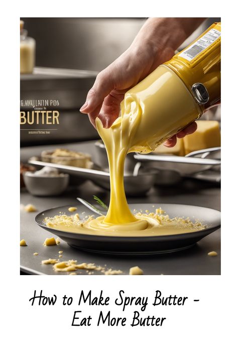 Discover the secret to creating your own heavenly spray butter in minutes! Taste the difference and elevate your meals with this irresistible DIY recipe! Diy Spray Butter, Liquid Butter, Diy Butter, Coconut Oil Spray, Butter Alternative, Making Butter, Diy Sprays, Diy Recipe, Butter Oil