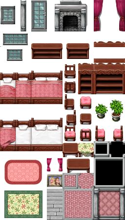 RPG Maker VX - Princess Room by Ayene-chan on DeviantArt Rpg Maker Vx, Gaming Things, Narrow House Designs, Video Game Sprites, Isometric Drawing, Pixel Art Background, Maker Game, Pixel Art Tutorial, Digital Texture