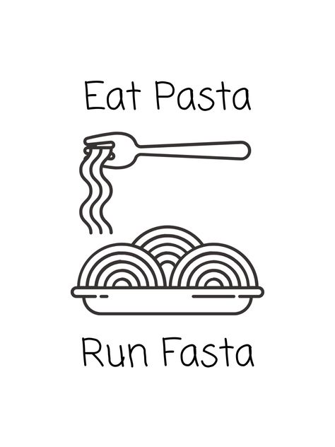 Eat Pasta Run Fasta  Digital download art print  Spaghetti art print for kitchen, living room Pasta Drawing Easy, Eat Drawing, Pasta Cartoon, Pasta Jokes, Spaghetti Aesthetic, Pasta Quotes, Pasta Drawing, Pasta Puns, Foodie Illustration