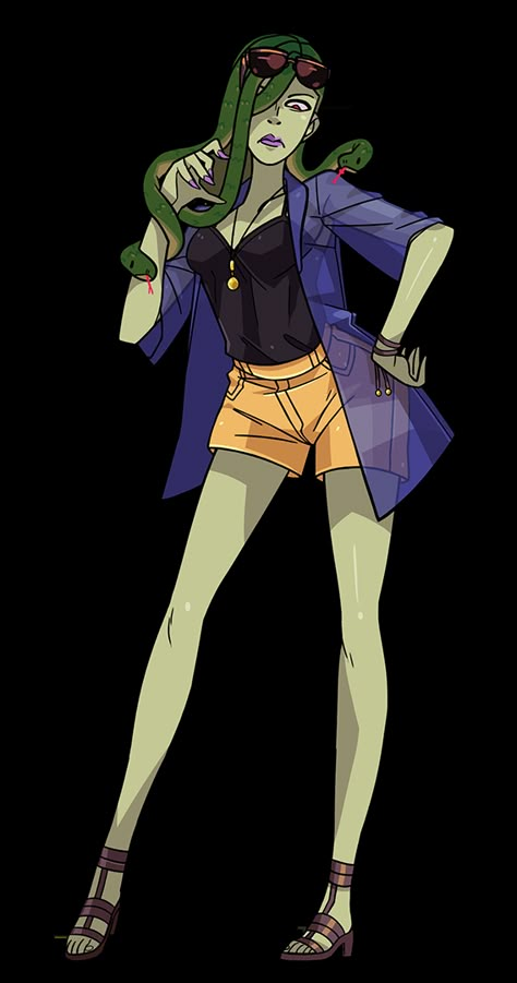 Monster Prom Sprites, Monster Prom Character Design, Vera Monster Prom, High Cr Monsters Dnd, Vera Oberlin, Monster High Gorgon Oc, Polly Geist, Monster High Characters Redesign, Monster High Viperine Gorgon