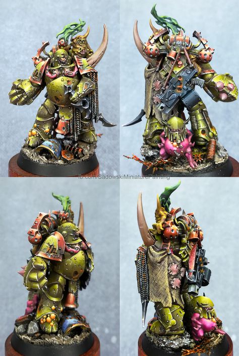 plague marine champion Killteam 40k, 40k Nurgle, Plague Marines, Chaos Legion, Miniatures Painting, Warhammer 40k Figures, Warhammer Figures, Warhammer Paint, Miniature Gaming