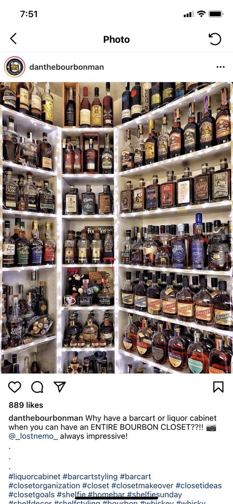 Liquor Closet, Bar Cart Styling, Closet Makeover, Basement Bar, Closet Goals, Cabinet Organization, Closet Organization, Bars For Home, Bar Cart