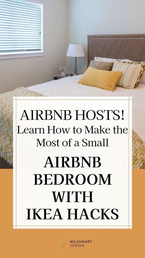 Looking for smart ways to enhance your small Airbnb bedroom? We're sharing creative IKEA hacks that will help you make the most of a tiny space. From using multi-purpose furniture to making your spaces feel cozy, spacious and bright, these are small Airbnb Ikea hacks we love. These minimalist design tips are perfect for a small bedroom makeover, offering practical solutions that blend style and functionality. Bedroom Ikea Hacks, Small Airbnb Ideas, Airbnb Bedrooms, Airbnb Bedroom Ideas, Small Airbnb, Multi Purpose Guest Room, Ikea Small Bedroom, Cozy Airbnb, Ikea Kitchen Hacks