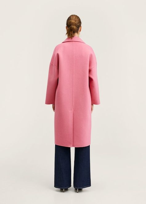 Handmade wool coat - Women | Mango United Kingdom Plain Canvas, Wool Coat Women, Pink Coat, Classic Coats, Garment Labels, Green Coat, Wool Blend Coat, Women's Coats & Jackets, Wool Coat