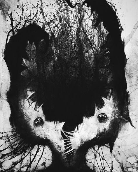 This is how it feels Thoughts spiraling endlessly Distorting reality, until the fight for clarity drowns in a abyss Dark Mixed Media Art, Dark Fae Aesthetic, Exploding Head, Dark Mind, Fae Aesthetic, The Distortion, Horror Drawing, Health Art, Creepy Decor