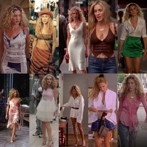 Casual Dive Bar Outfits, Samantha Sitc Outfits, Carrie Satc Aesthetic, Carried Bradshaw Style, Modern Carrie Bradshaw, Sec And The City Fashion, Carrie Bradshaw Best Outfits, Sexandthecity Carrie Bradshaw Outfits, Carrie Bradshaw Style Inspiration