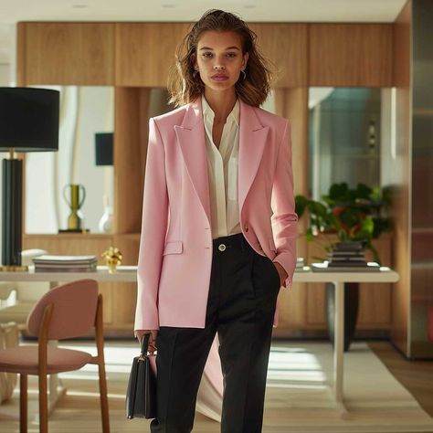 Rose Blazer Outfit, Pink Blazer Outfit Work, Pink Blazer Outfit, Blazer Outfit Ideas, Crisp White Blouse, Coffee Dates, Lifestyle Ideas, Blazer Outfit, Work Style