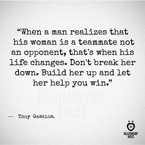 When a man realizes his woman is a teammate and not an opponent, that's when his life changes. Wife Birthday Quotes, Quotes For Wife, Birthday Husband, Truth Ideas, Happy Birthday Husband, Wife Quotes, Toxic Relationship, Quotes Happy, Husband Quotes