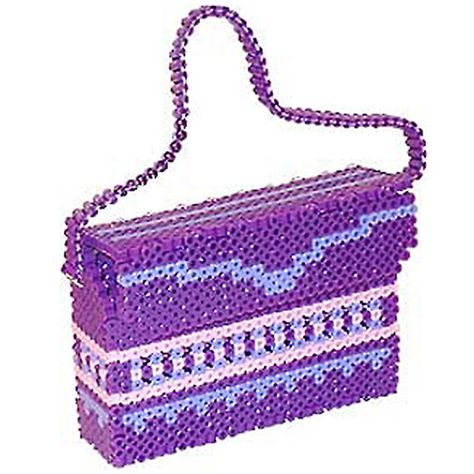 Purse - Perler.com Fathers Day Banner, Bead Purse, Melty Bead Patterns, Hama Bead, Melting Beads, Plastic Crafts, Perler Beads Designs, Fuse Beads, Beaded Purses