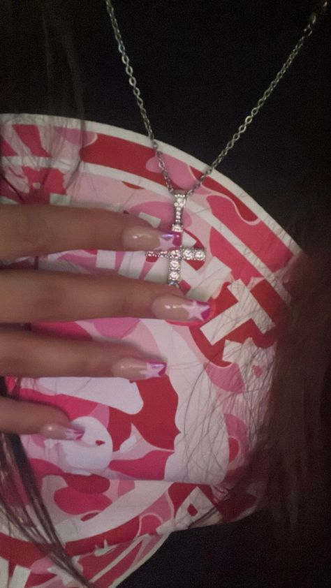 Bape Nails Acrylic, Pink Bape Wallpaper, Bape Nails Design, Bape Nails, Bape Wallpaper, Realest Tweets, Nails Arts, Anime Nails, Bling Acrylic Nails