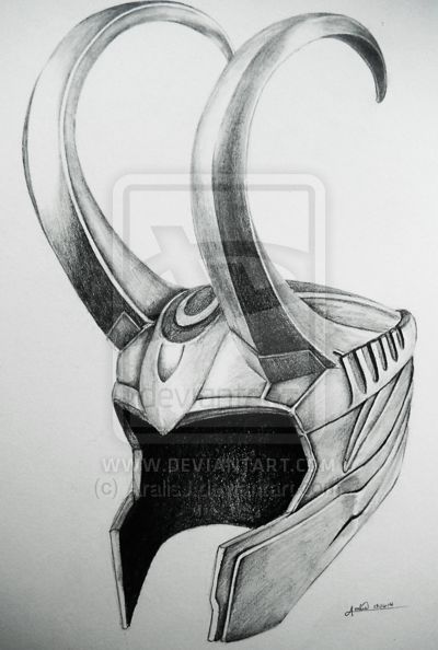 Loki's Helmet by AralisJ.deviantart.com on @deviantART ----> I want this as a tattoo! Loki's Helmet, Loki Tattoo, Loki Drawing, Loki Helmet, Norse Mythology Tattoo, Helmet Drawing, Loki Costume, Marvel Art Drawings, Avengers Drawings