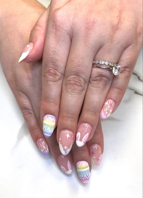 30 Beautiful Easter Nail Art Designs You'll Love to Try Easter Themed Nails Design, Easter Biab Nails, Easter Bunny Nails, Easter Themed Nails, Cute Easter Nails, Easter Nails Design Spring, Easter Nails Acrylic, Easter Nails Easy, Easter Nail Art Designs